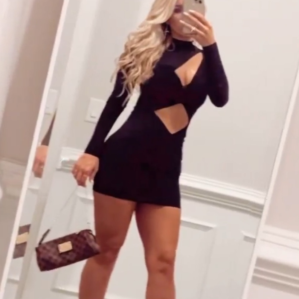 Plt slinky black dress cut out 4